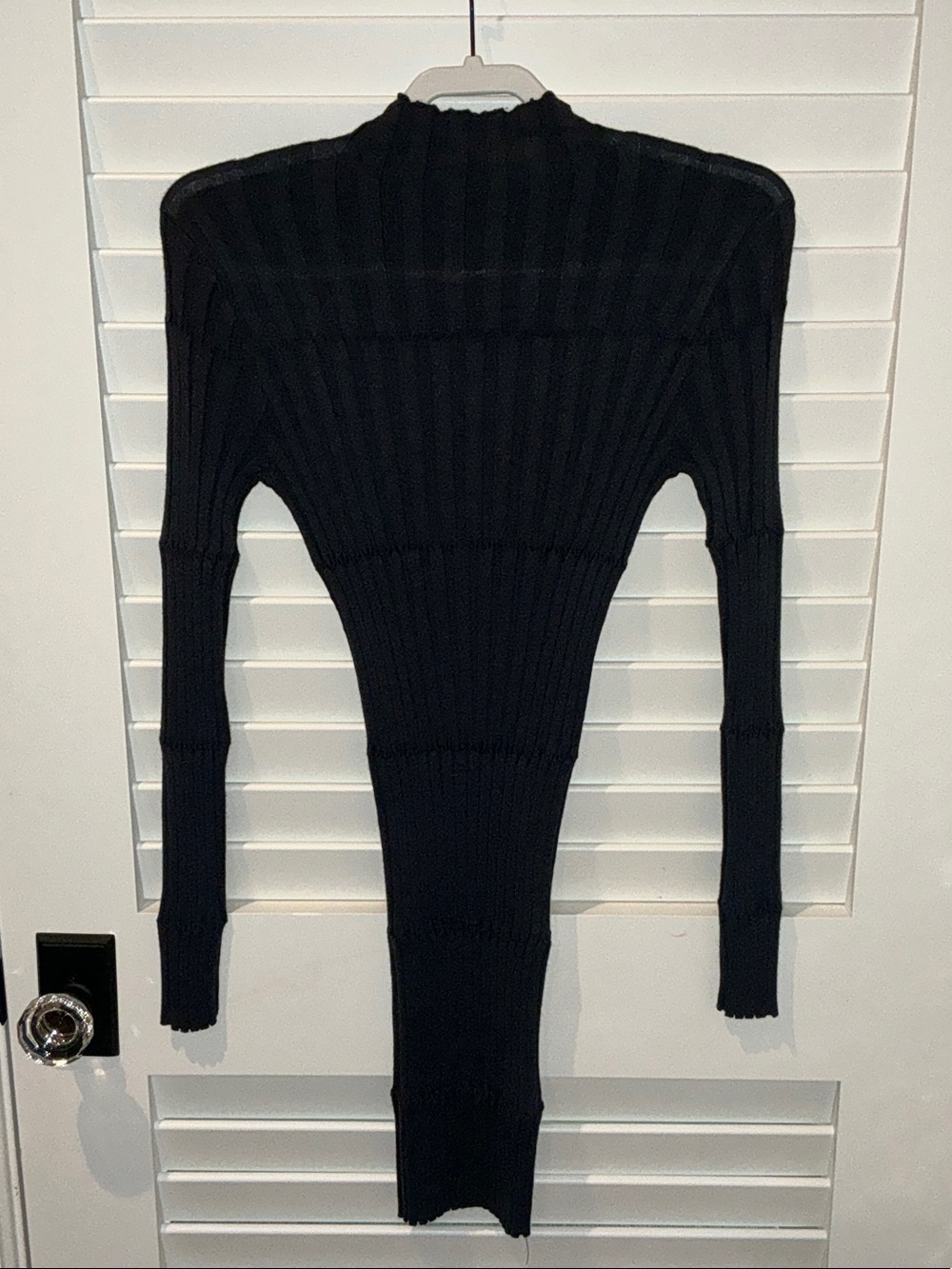 Zara black Ribbed Long Sleeve Bodycon Dress